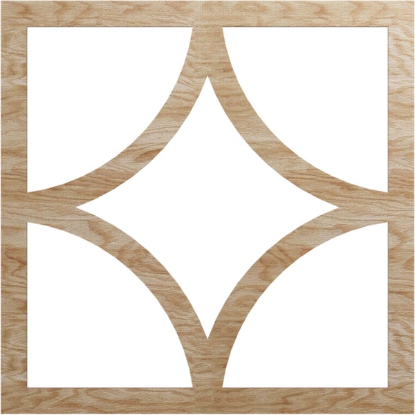 Ekena Millwork Statesman Wood Fretwork Pierced Ceiling Medallion, Red Oak, 34"OD x 21 3/4"ID x 1/4"T CMWP34X34X0250STRO - main